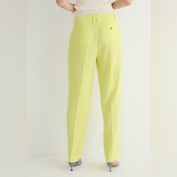 J.Crew Essential Trouser Pant in City Crepe - Lemon Sorbet - Picture 2 of 6